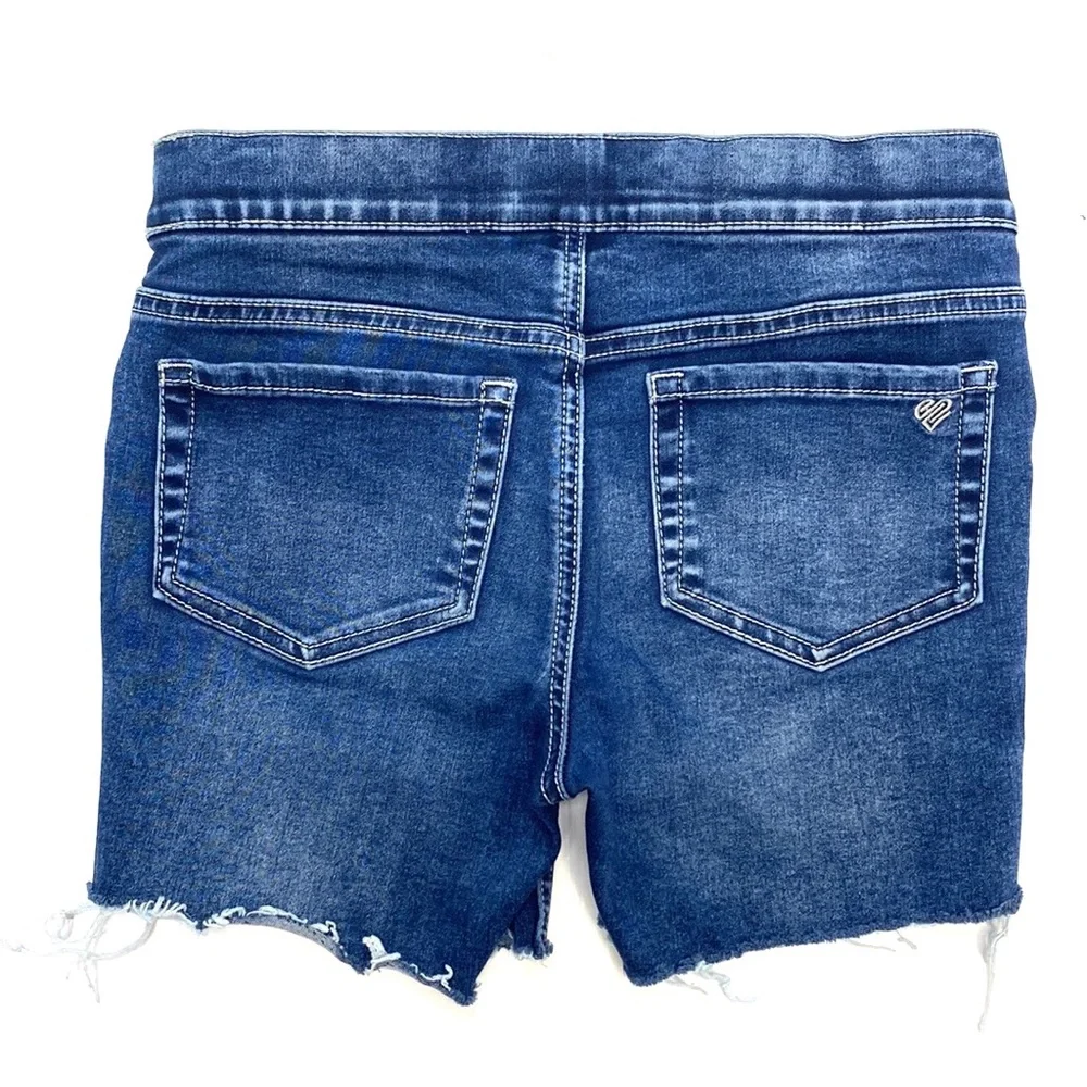 Justice Girls Distressed Pull-On Denim Cut-Off Shorts